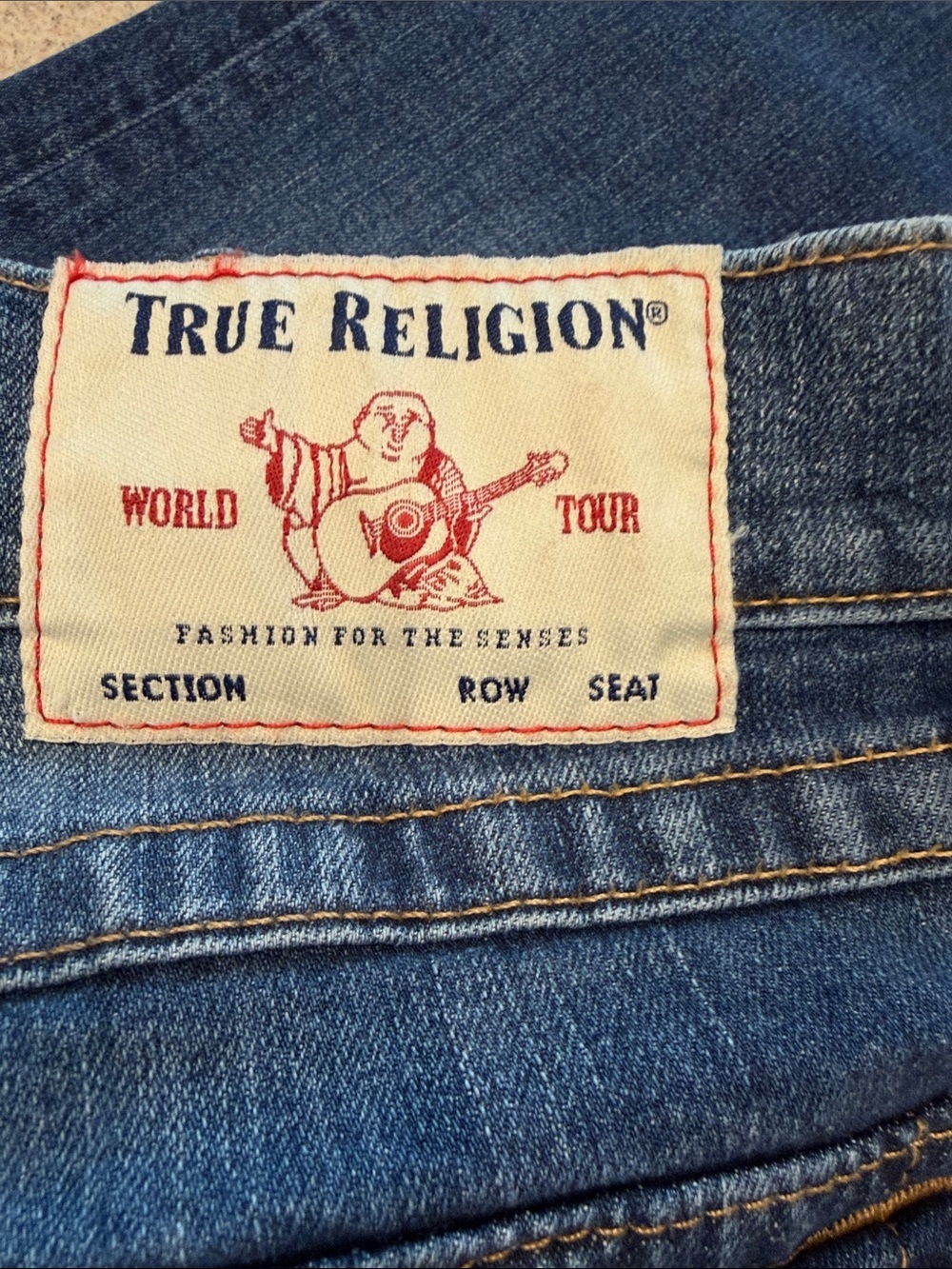 True Religion Two-Tone Blue Denim Jeans Ricky Relaxed Straight 32X31 - Picture 2 of 14